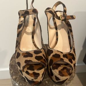Prada Leopard sling back heels